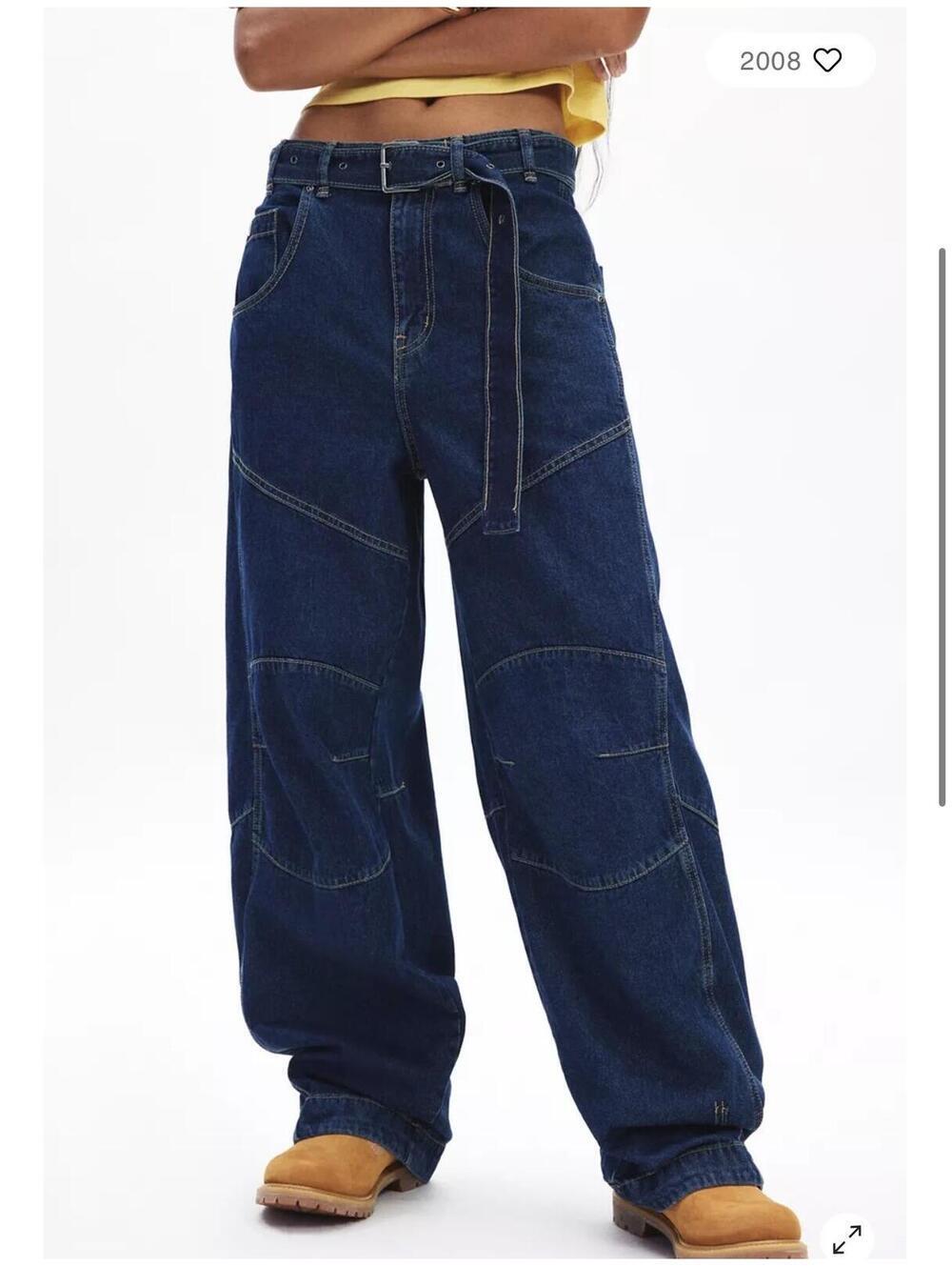 BDG Urban Outfitters Echo Baggy Belted Barrel Jean- Women's 32 NWOT - Picture 2 of 8